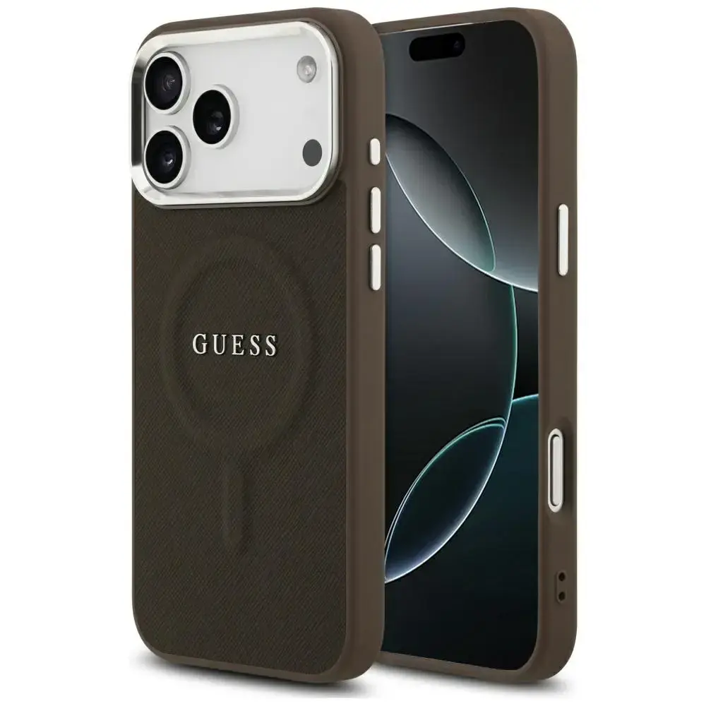 Guess Classic Logo maciņš telefonam Apple iPhone 17 Pro Max brūns