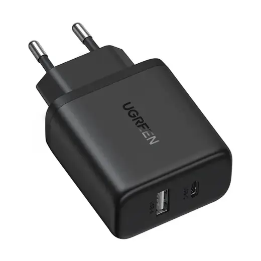 Ugreen X227 tīkla lādētājs | 20W | GaN | USB-A, USB-C | melns