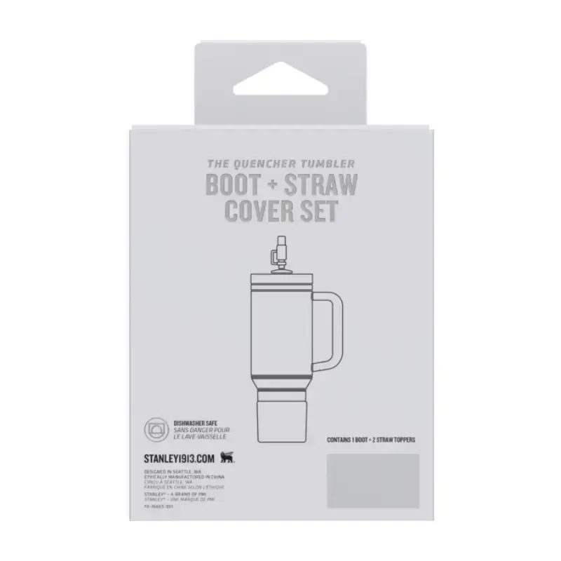 Aizsargpārvalka un salmiņu vāciņu 2 gab. komplekts termokrūzēm 0,89L/0,59L The Quencher Boot + Straw Topper krēmkrāsā