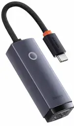 Baseus Lite Series USB Type C adapter - RJ45 LAN socket 1000Mbps black (WKQX000313)