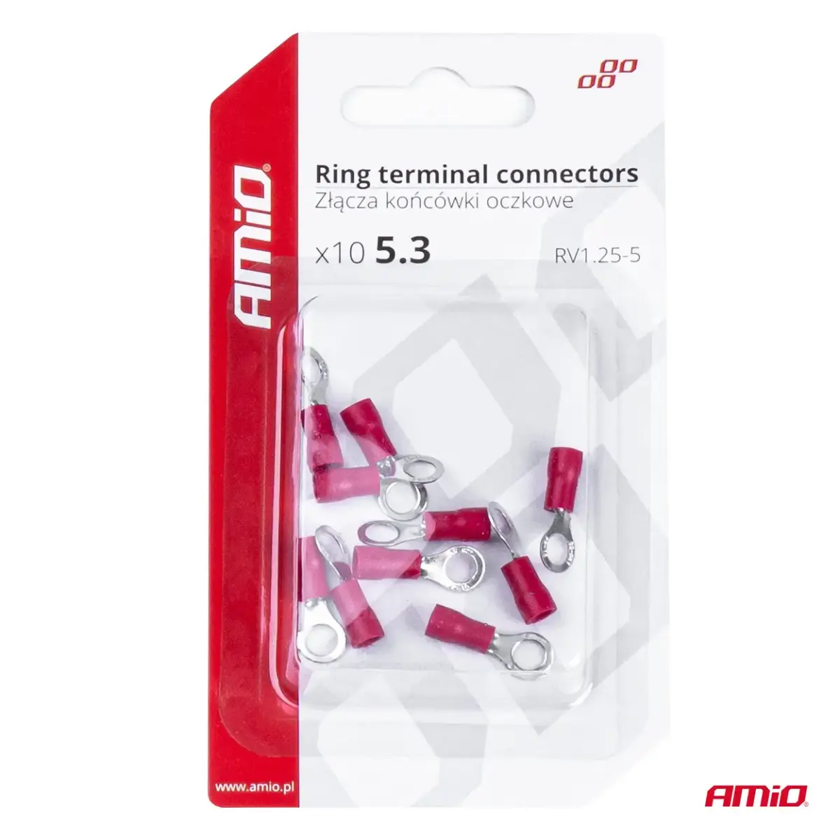 Ring terminal connectors RV 1.25-5 10 pcs