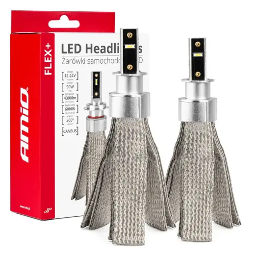 LED Headlights FLEX+ Series H3 canbus 6000K 12-24V AMIO-03656