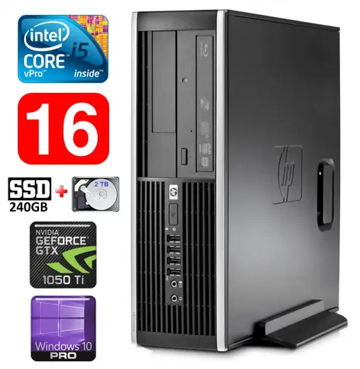 HP 8100 Elite SFF i5-650 16GB 240SSD+2TB GTX1050Ti 4GB DVD WIN10Pro [refurbished]