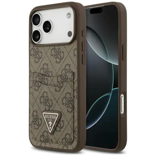 Case Guess 4G Double Card Triangle for     iPhone 18 Pro Max / 17 Pro Max brown