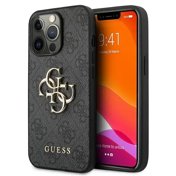 Guess GUHCP13L4GMGGR iPhone 13 Pro | 13 6.1" grey|grey hardcase 4G Big Metal Logo