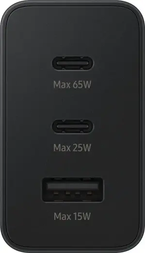Samsung EP-T6530NBE travel charger | 65W | USB-C, USB-A | black
