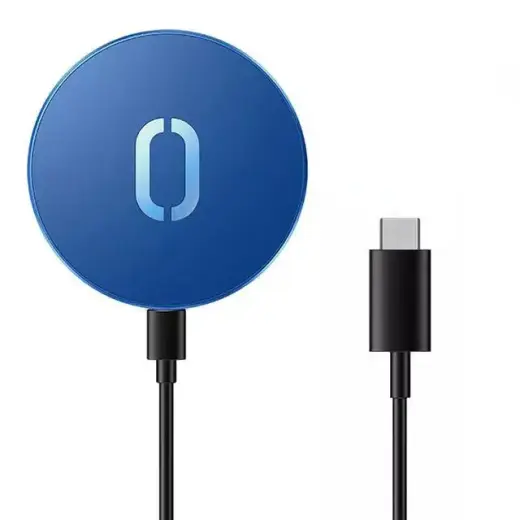 Joyroom wireless Qi charger 15 W for iPhone (MagSafe compatible) + USB Type C cable blue (JR-A28)