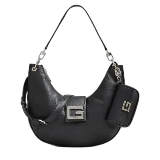 Guess, Brightside, Polyurethane, Textile Bag, Mini, Black, For Women