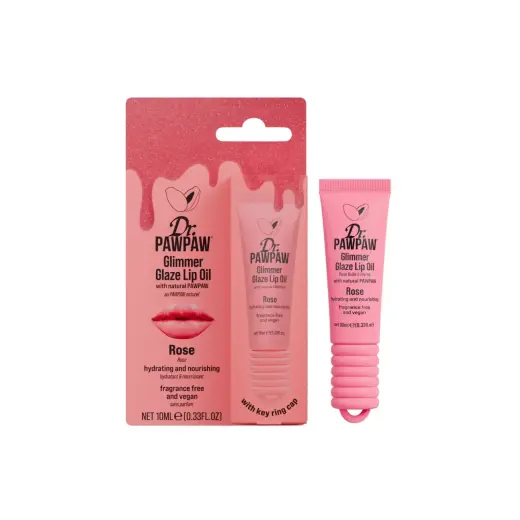 Dr. PawPaw, Glimmer Glaze, Glow & Hydrating, Lip Oil, Rose, 10 ml