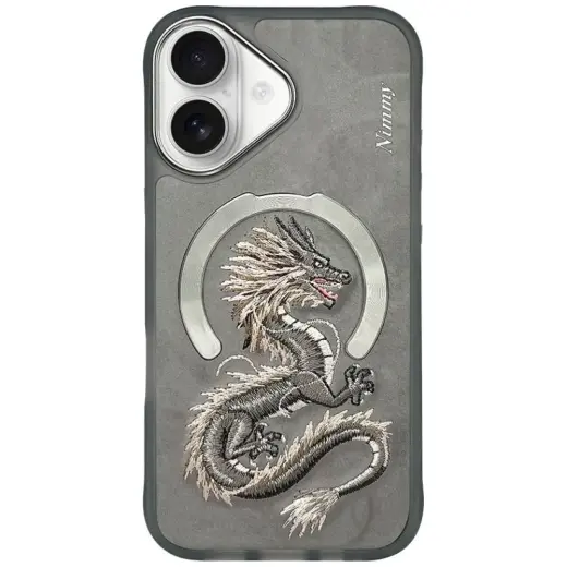 Nimmy Dragon with MagSafe phone case for iPhone 16 gray
