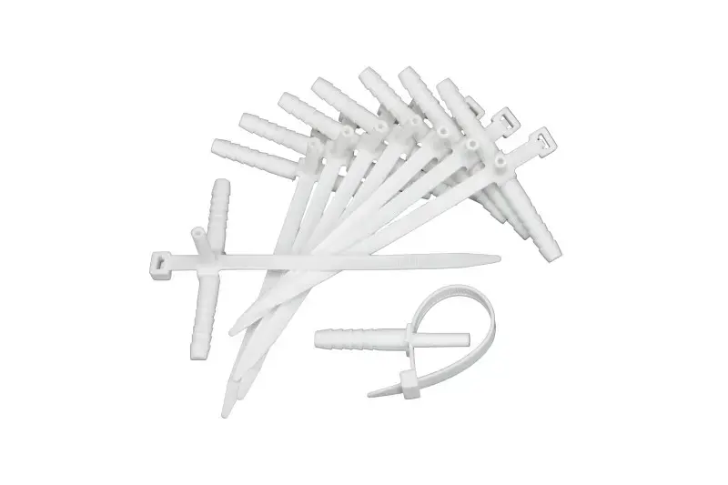 Cable mounting clips D 6mm 25gb white