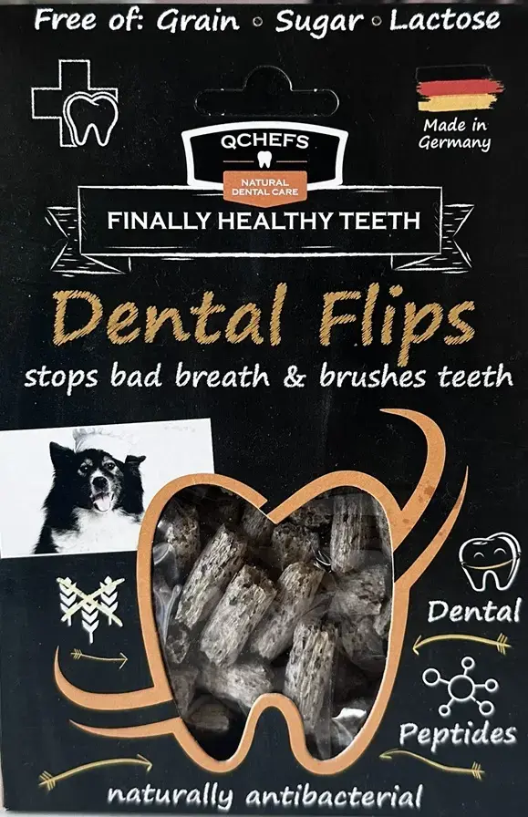 QCHEFS Dog Treat Dental Flips 40 g