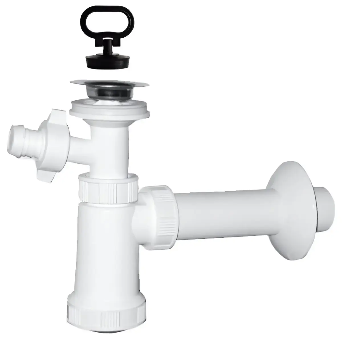 PLASTBRNO Sink siphon EU1N332 1 1/4x32mm, with drain and washing machine connection