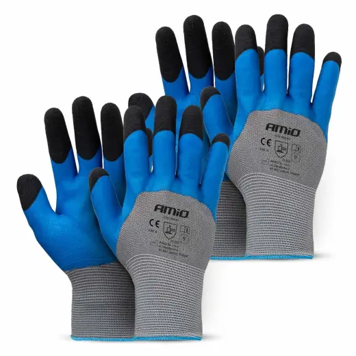PE Latex 3/4 foamsafety gloves 4 pcs Size 9 (2 pairs), 3131X AMIO-04644