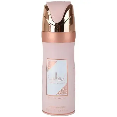Lattafa Asdaaf Ameerat Al Arab Prive Rose – Floral  Fruity  Musky  Sweet – Perfumed Deodorant Spray for Women  6.67 Ounce / 200 Ml