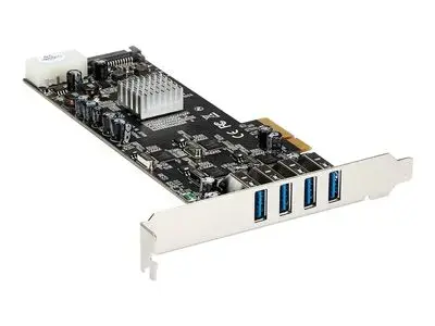 StarTech.com 4 Port USB 3.0 PCIe Card w| 4 Dedicated Channels - UASP - USB 3.0 PCI Express Card Adapter - USB adapter - PCIe x4 - USB 3.0 x 4