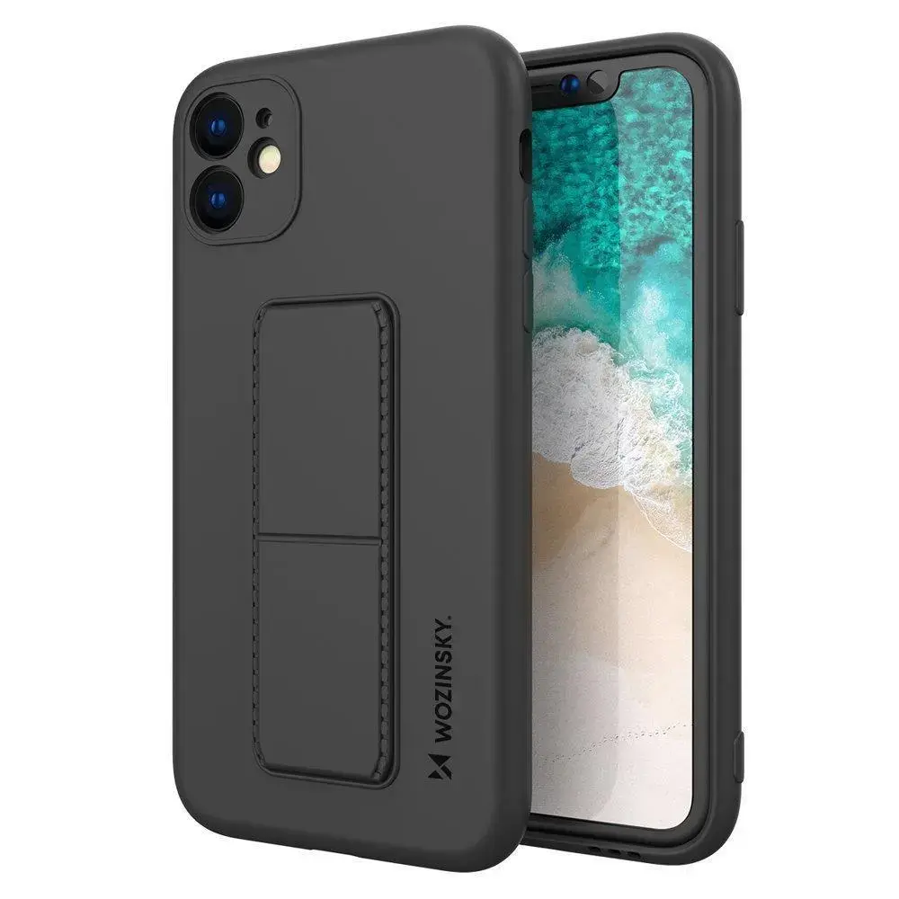 Wozinsky Kickstand Case maciņš ar statīvu telefonam iPhone 12 Pro melns