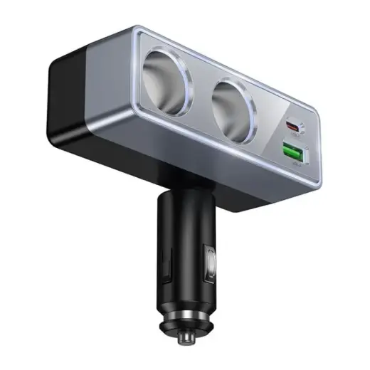 Hoco Z65B auto lādētājs | 30W | PD, QC | USB-C, USB-A | melns