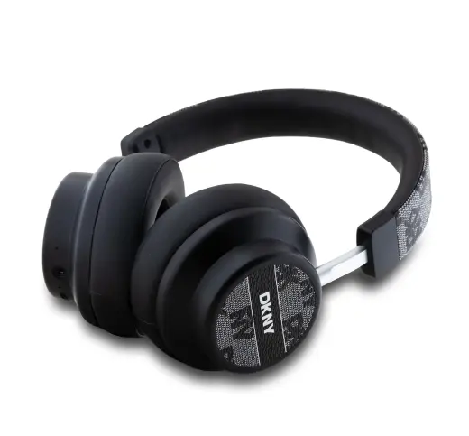 DKNY PU Leather Checkered Pattern Wireless Headphone Black (Damaged Package)