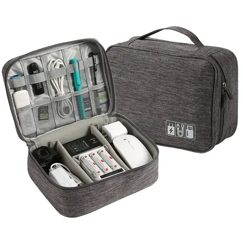 CABLES, CHARGERS CASE ORGANIZER GREY 1 SLIDER