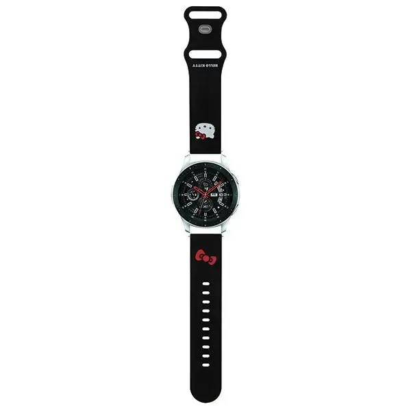 Hello Kitty Pasek Uniwersalny HKUWLSCHBLK Silicone Kitty Head czarny|black 22mm