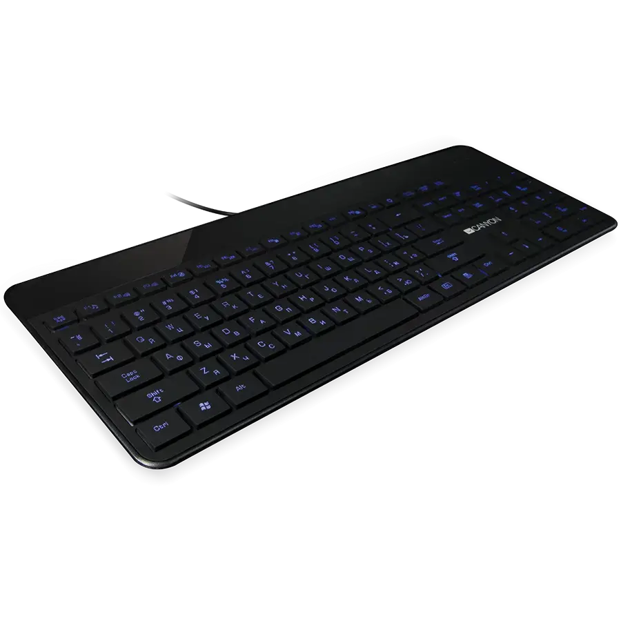 CANYON keyboard HKB-5 EN/RU LED Multimedia Slim Black