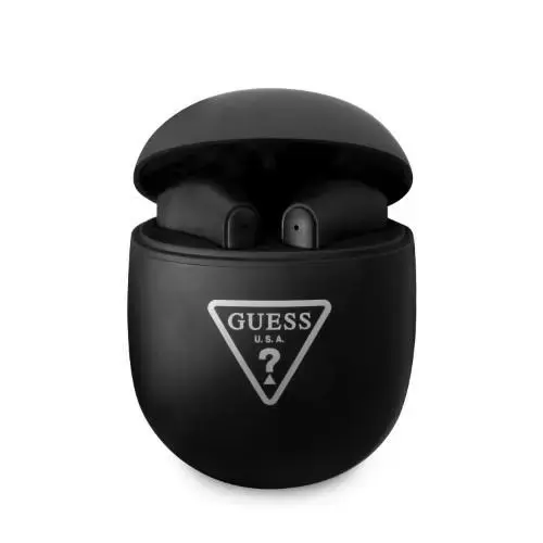 Guess GUTWST82TRK TWS Bluetooth headphones + docking station black|black Triangle Logo
