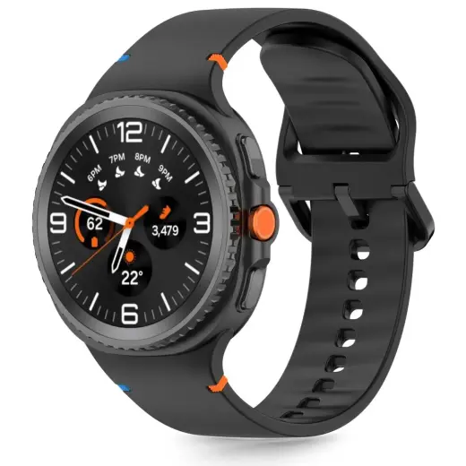 Tech-Protect Silicone išmaniojo laikrodžio dirželis Samsung Galaxy Watch 8/Classic (40/44/46 mm) | silikoninis | juodas