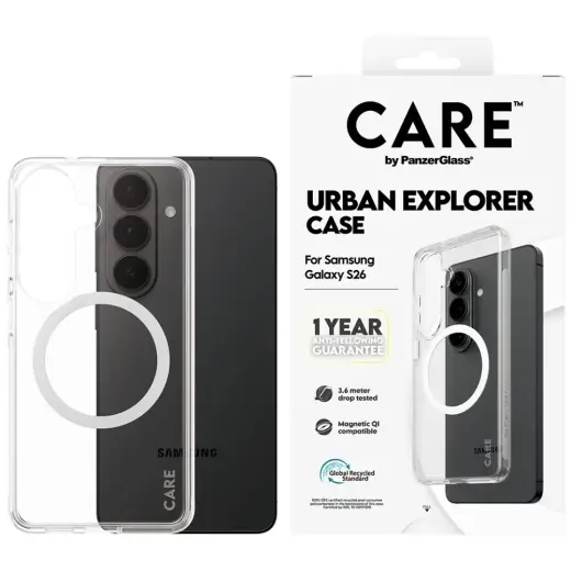 CARE by PanzerGlass Urban Explorer telefono dėklas Samsung Galaxy S26 (S942) skaidrus