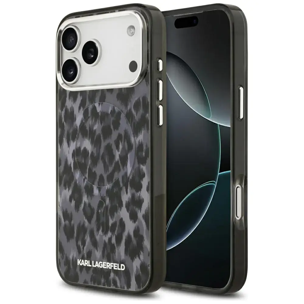 Etui Karl Lagerfeld IML Leopard Pattern   MagSafe do iPhone 17 Pro Max czarny