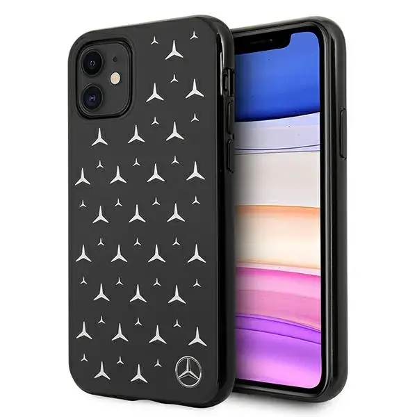 Mercedes MEHCN61ESPBK iPhone 11 6,1" | Xr czarny|black hardcase Silver Stars Pattern