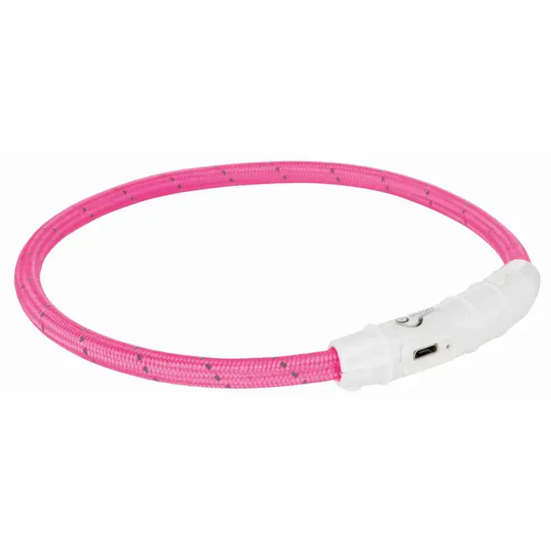 Mirgojoša kaklasiksna suņiem – Trixie Flash light ring USB, L–XL: 65 cm/ø 7 mm