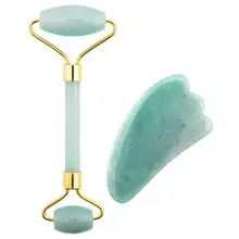 Guasha jadeit (Green Aventurine Jade Roller & Gua Sha ) Set