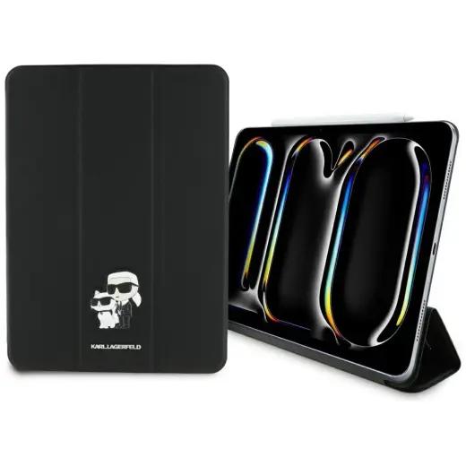 Karl Lagerfeld KLFC11PM24SAKCK iPad Pro   11" 2024 Book Cover czarny|black Saffiano Magnetic Karl &Choupette
