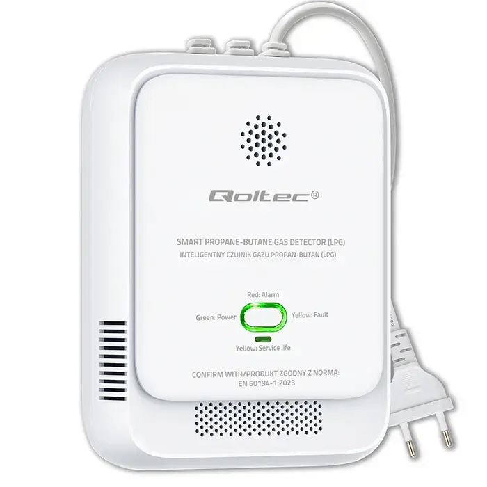 Qoltec Certified Propane-Butane Gas Leak Sensor | LPG detector | 85dB alarm | LED