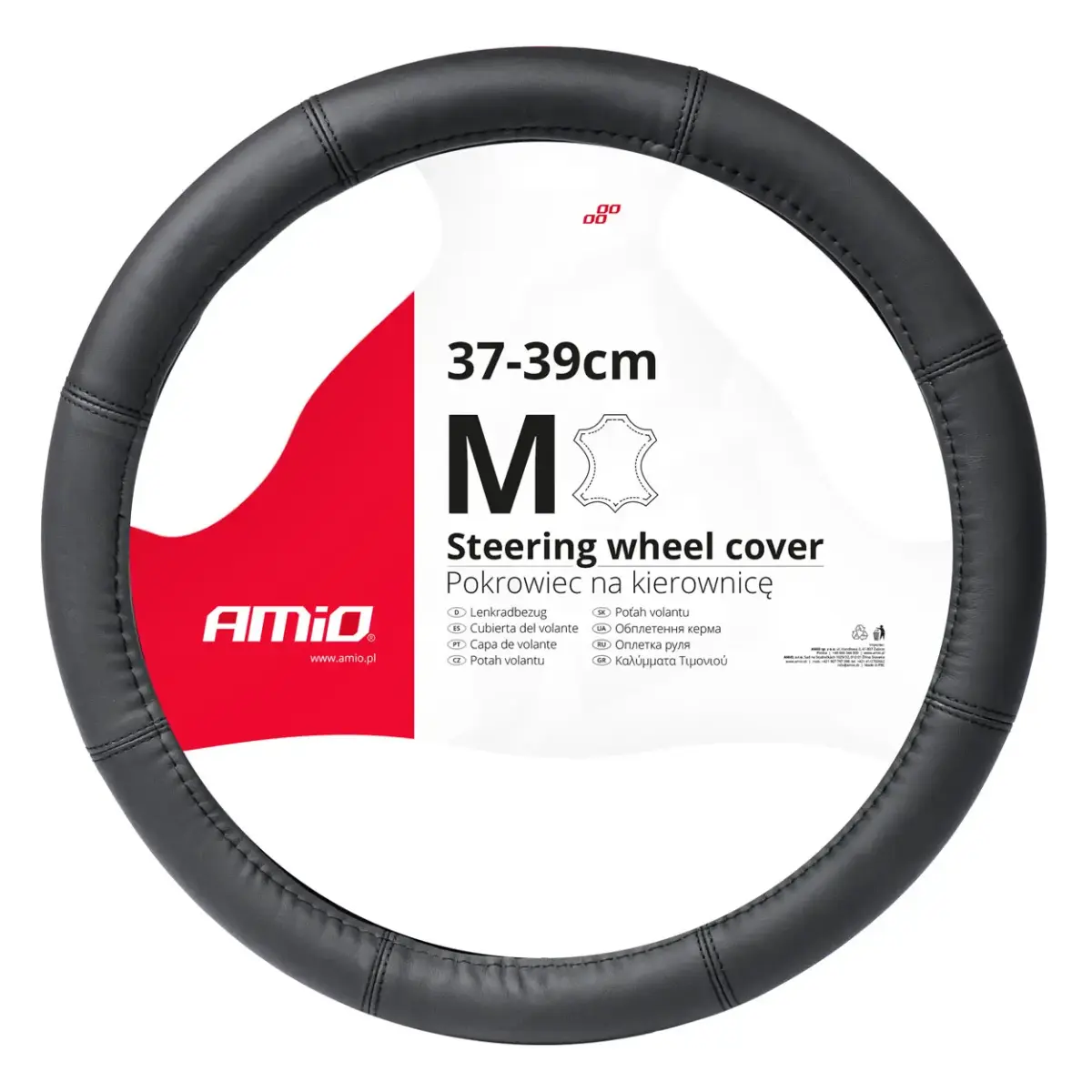Steering wheel cover Leather Series SWC-48-M (37-39cm)