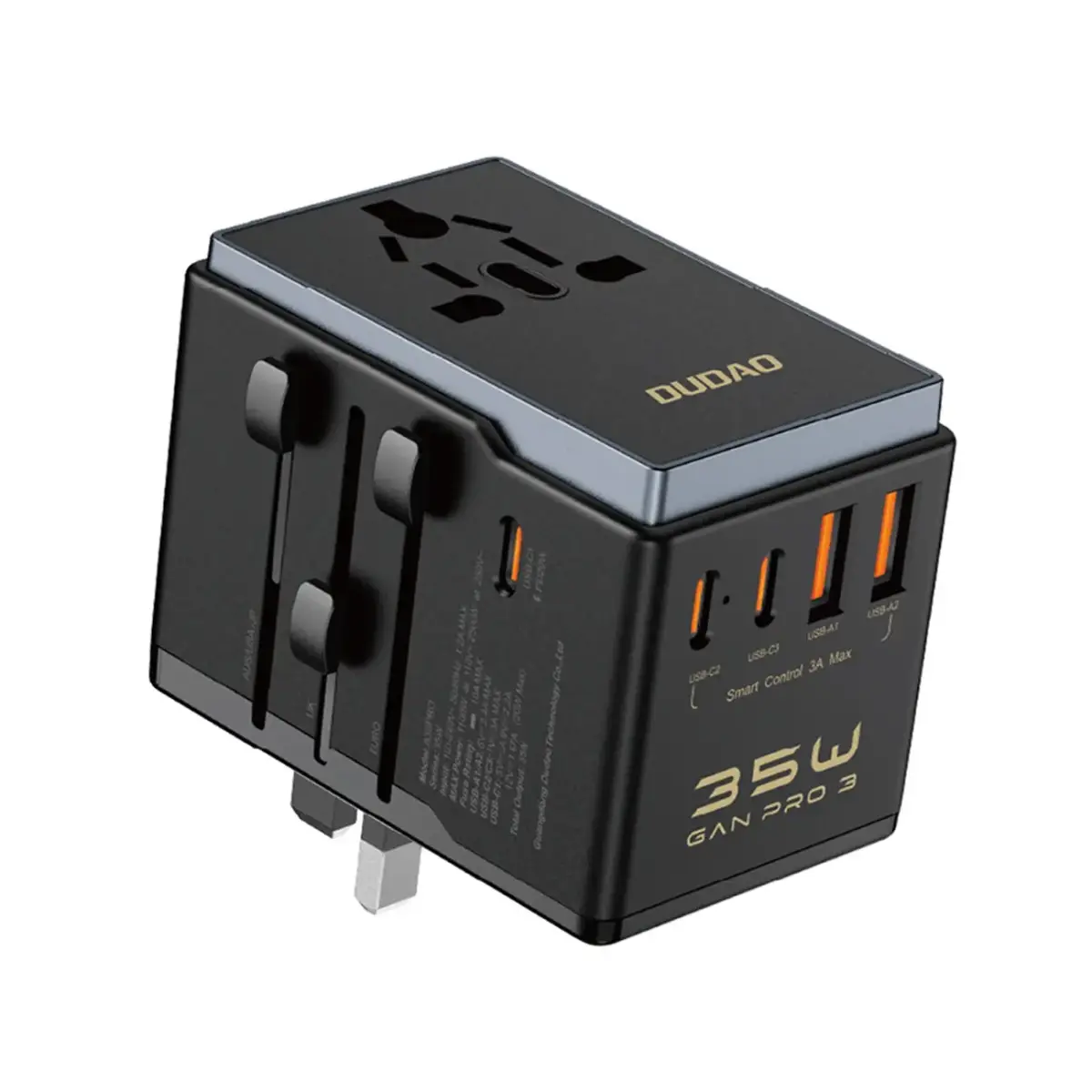 Dudao A35Pro tīkla lādētājs | 35W | USB-C, USB-A | melns