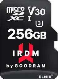 GOODRAM Memory MicroSD Card IRDM - 256GB with adapter UHS I U3 V30 A2 170MB/s