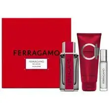Ferragamo Red Leather Gift set EDP 100 ml, shampoo and shower gel 100 ml and miniature EDP 10 ml