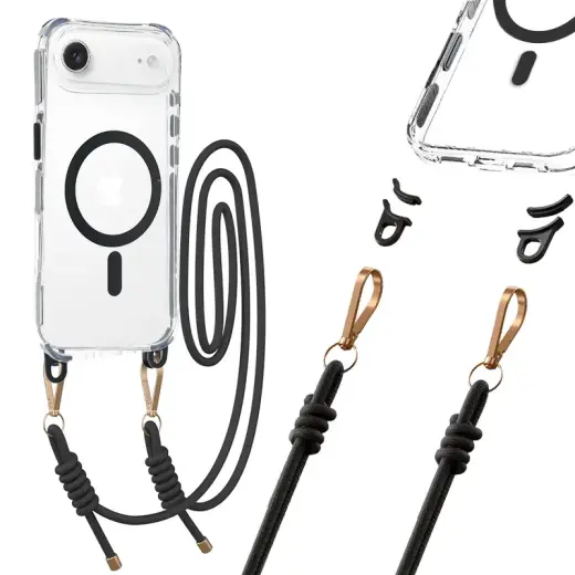 Tel Protect Strap Clear maciņš telefonam iPhone 17 Air melns