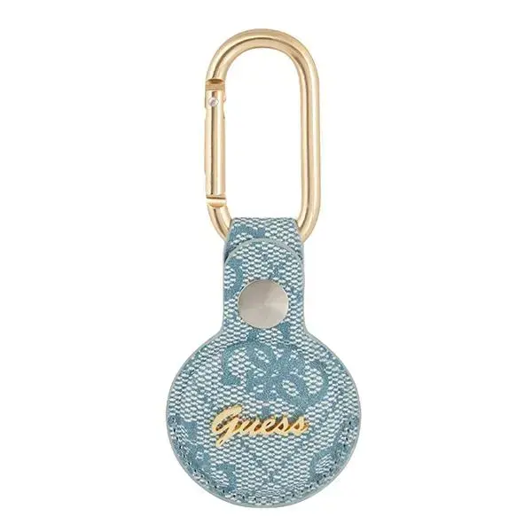 GUATP4GMSRB Guess PU 4G Script Dog Clip AirTag Case Blue
