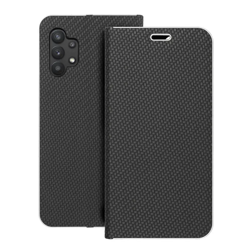 LUNA Carbon grāmatveida maciņš telefonam Samsung Galaxy A32 5G (A326) melns