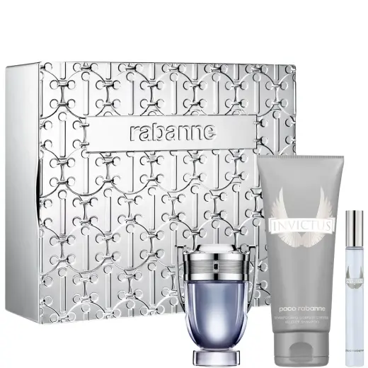 Paco Rabanne Invictus 3 Piece Gift Set: Eau De Toilette 50ml - Shower Gel 100ml