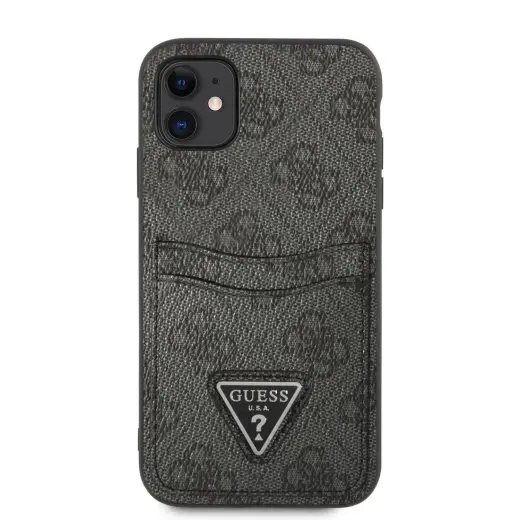 Guess 4G Saffiano Double Card Case for iPhone 11 Black