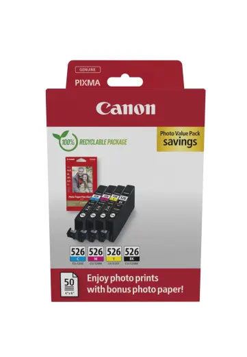 Tindikassettide komplekt Canon CLI-526 4540B019 must/tsüaan/magenta/kollane 4 tk