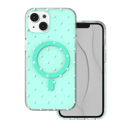 Bubble Dots Mag telefoni ümbris MagSafe toega iPhone 13 | iPhone 14 roheline