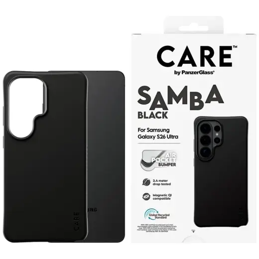 CARE by PanzerGlass Samba Black Qi phone case for Samsung Galaxy S26 Ultra (S948) black
