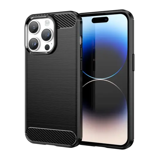 Carbon maciņš telefonam iPhone 14 Pro melns