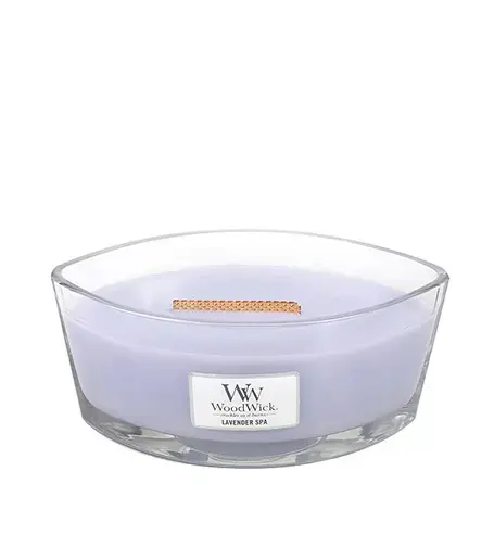 WoodWick Lavender Spa scented candle with wooden wick 453,6 g