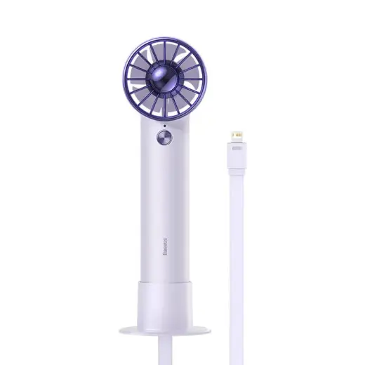 Baseus Flyer Turbine portable hand fan + Lightning cable (purple)